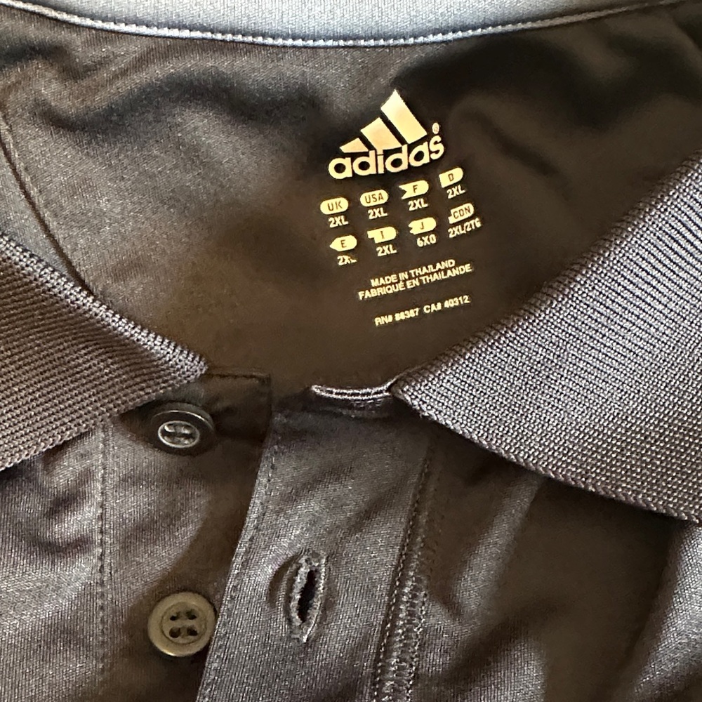 adidas Black Polo with Branded Neckprint